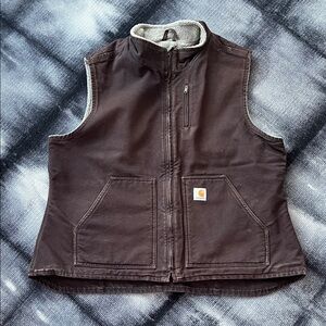Carhartt Dark Brown Fleece-Lined Vest